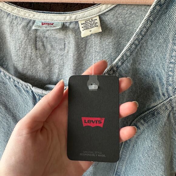 Md NWT Levi’s Tuli Denim Mini Dress Button Front Western Y2K Americana Cowgirl - Picture 11 of 11